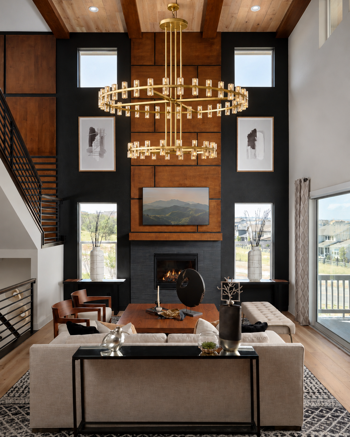 Arcuphoe Series Round Two-tierd Wagon Wheel Chandelier