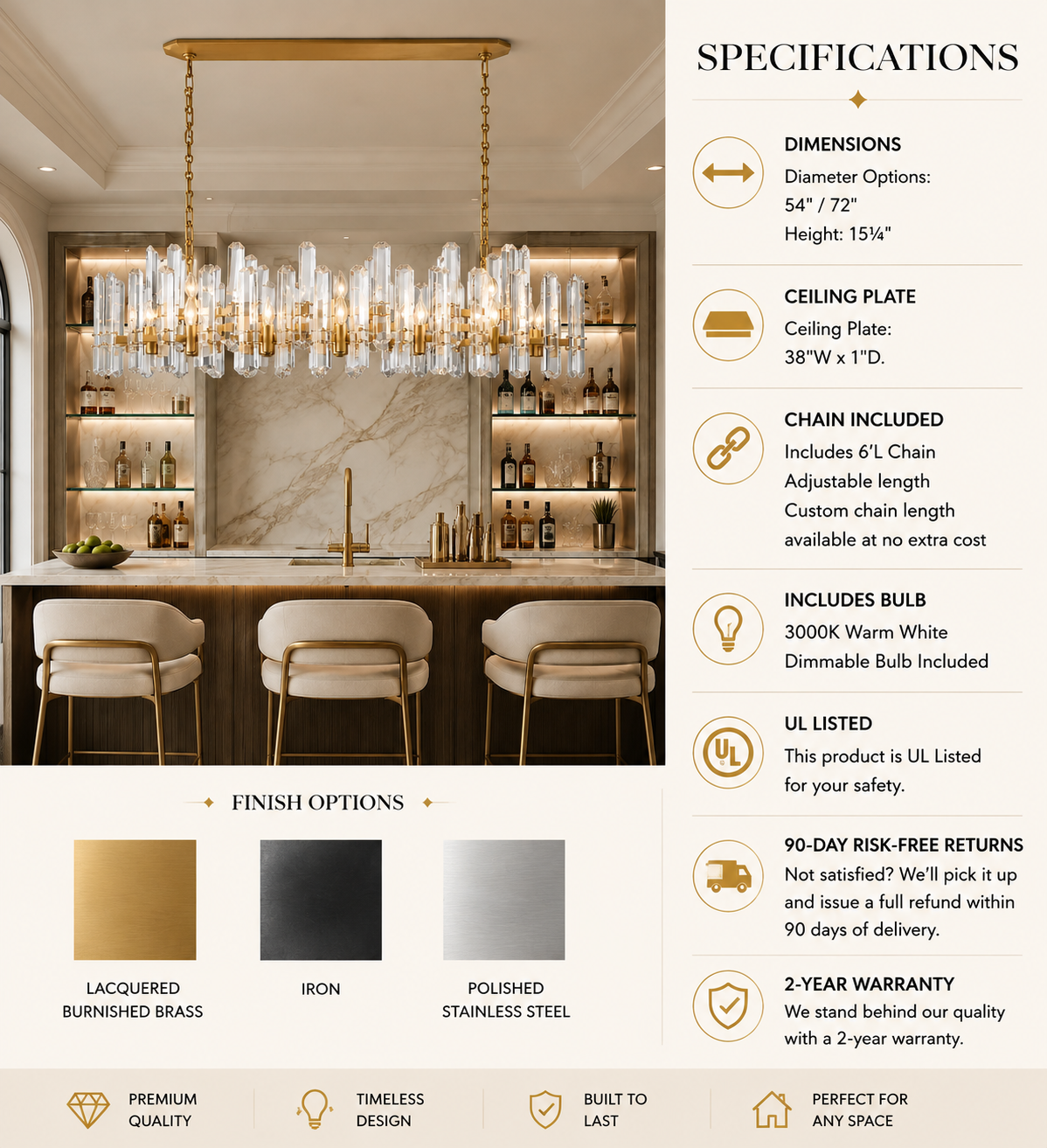 Bororence Linear Chandelier