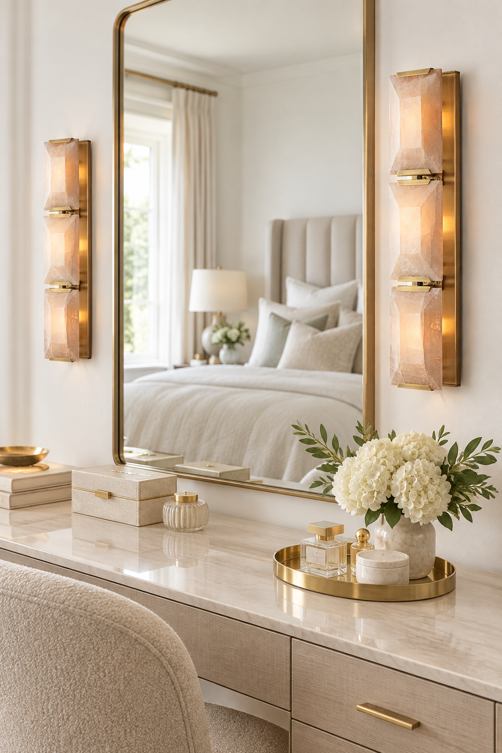 Hadilor Calcite Triple Sconce