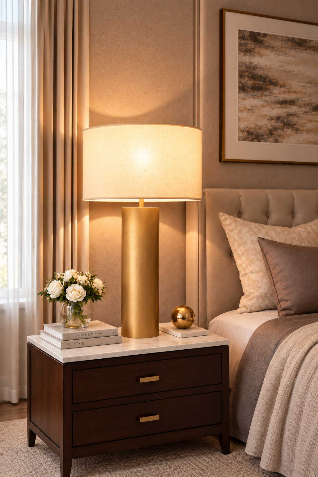 Sarezzoe Metal Cylindrical Table Lamp