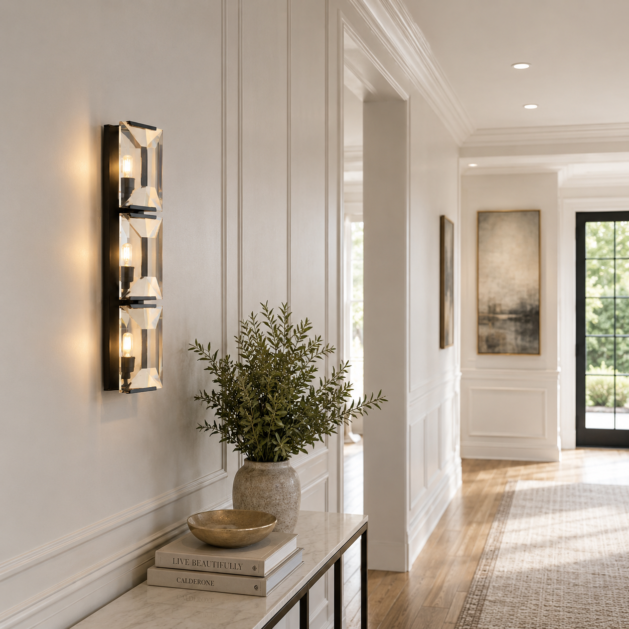 MARLOW CRYSTAL TRIPLE SCONCE