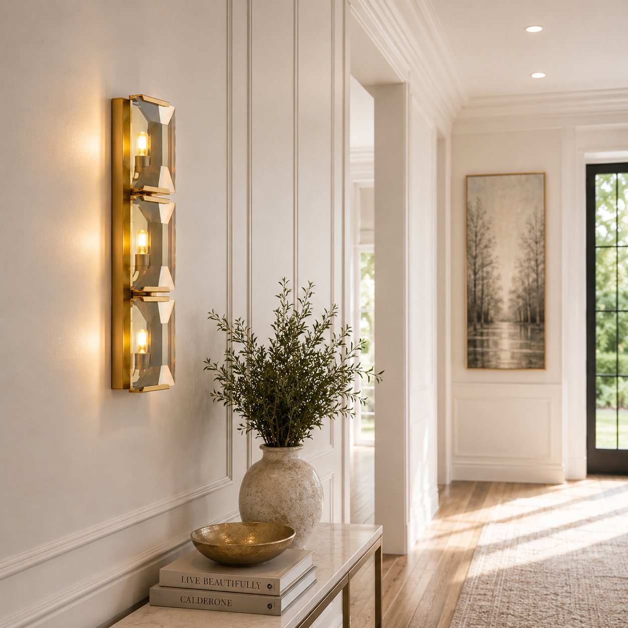 MARLOW CRYSTAL TRIPLE SCONCE
