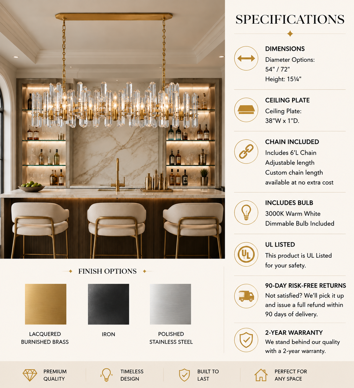 Bororence Linear Chandelier
