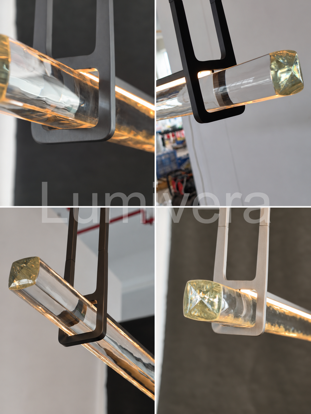 Audocon Crystal Single Bar Linear Chandelier