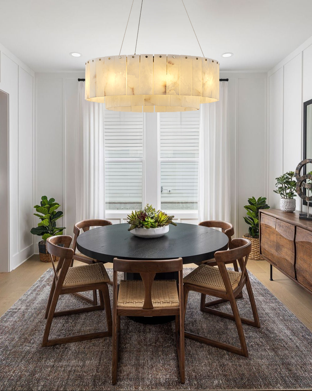 Nonzerad 31" 10 - Light 2 - Tier Alabaster Dining Room Gold Chandelier Pendant Lights