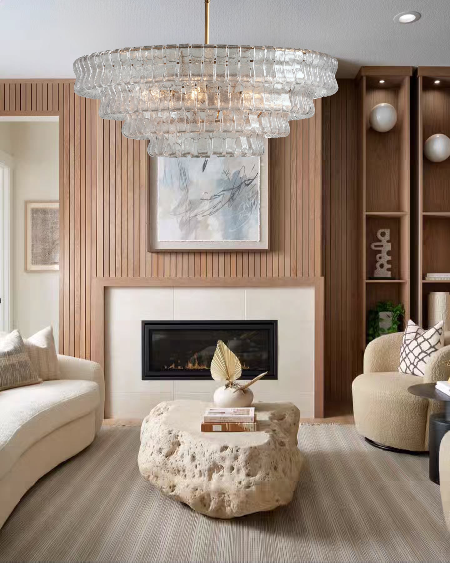 Ghiaccio Clear Class Round Chandelier