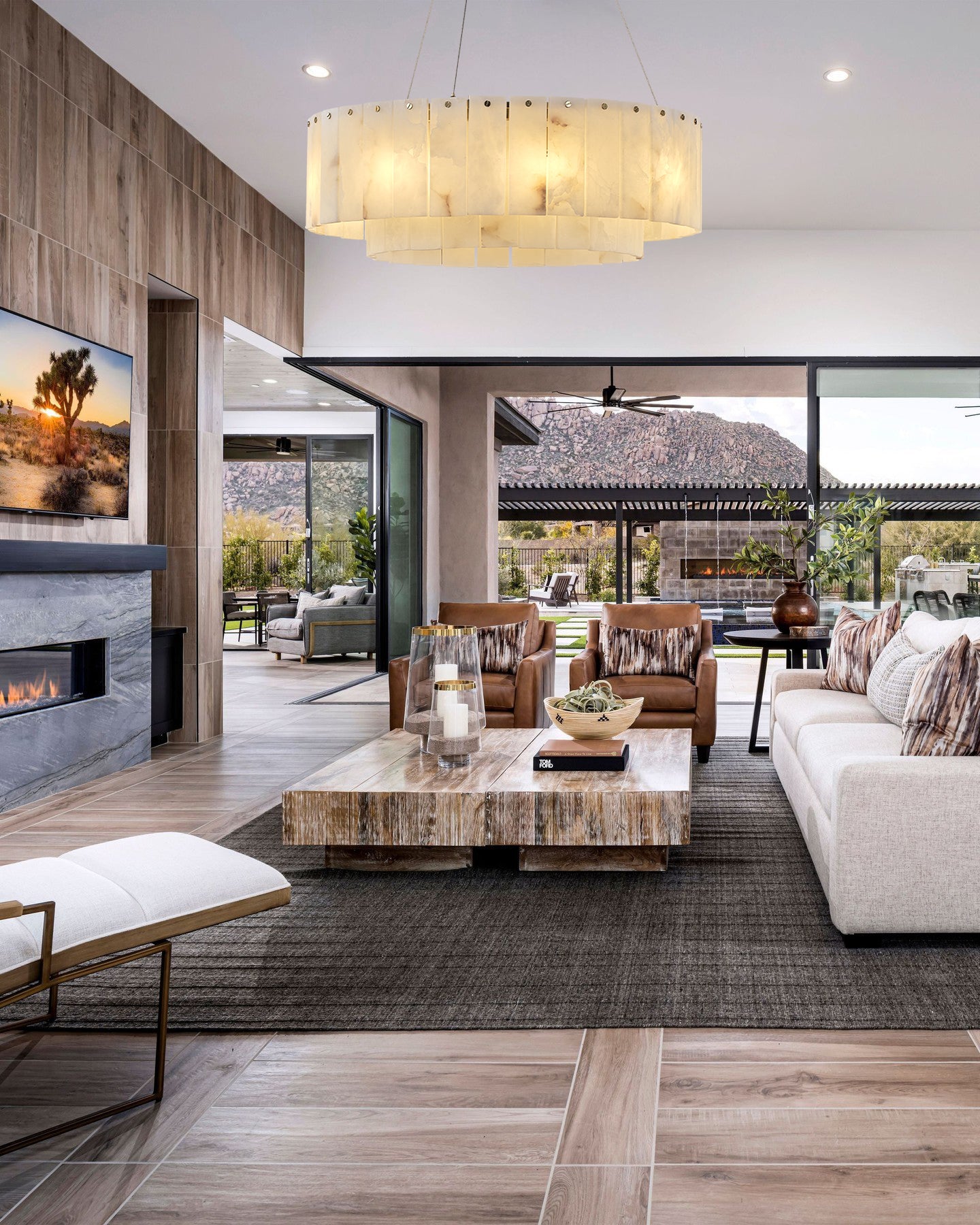 Nonzerad 31" 10 - Light 2 - Tier Alabaster Dining Room Gold Chandelier Pendant Lights