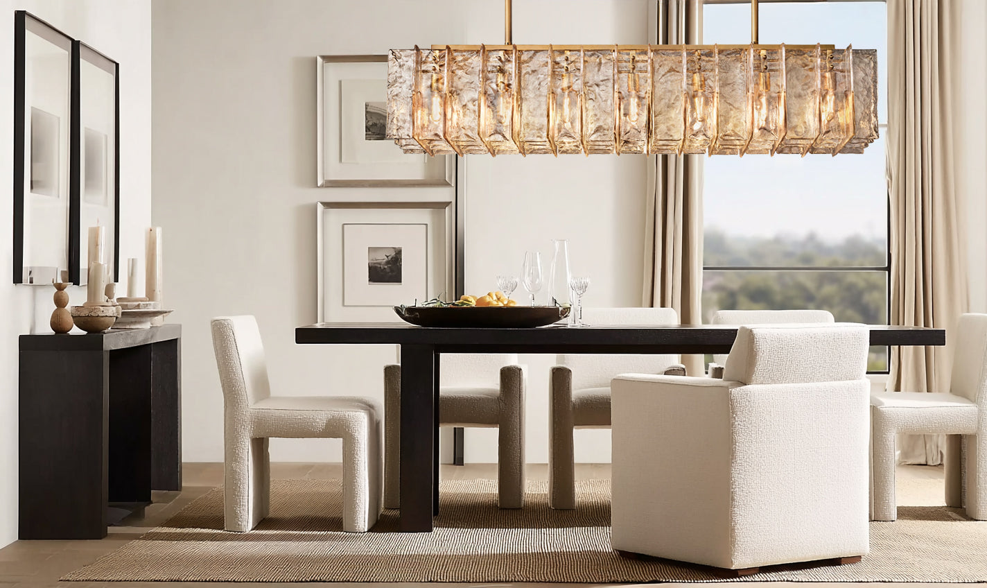 HATTICE SMOKE GLASS LINEAR CHANDELIER