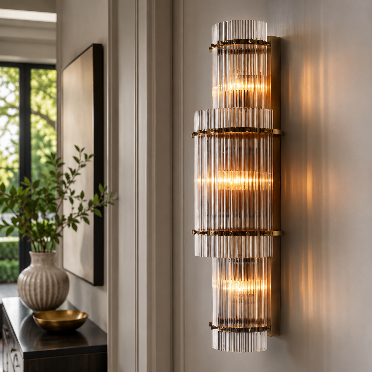 San Marca Glass Grand Round Sconce