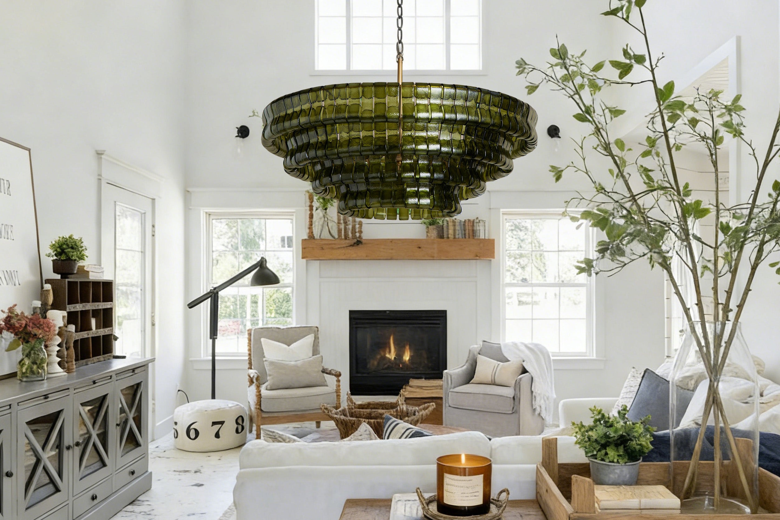 Ghiaccio Green Class Round Chandelier 24"36"48"60"