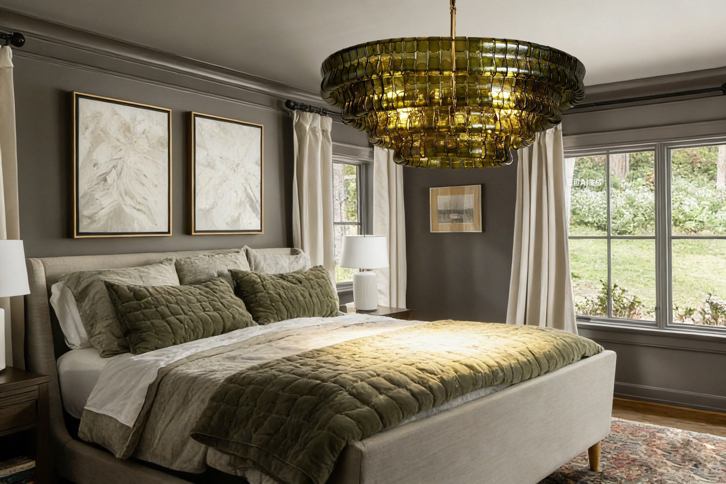 Ghiaccio Green Class Round Chandelier 24"36"48"60"