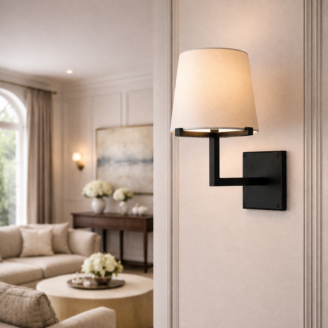 Pauillace Fabric Shade Grand Sconce