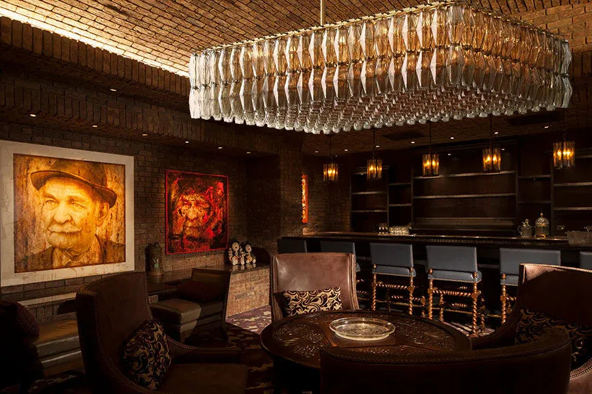 Dhiara Smoke Glass Rectangular Chandelier