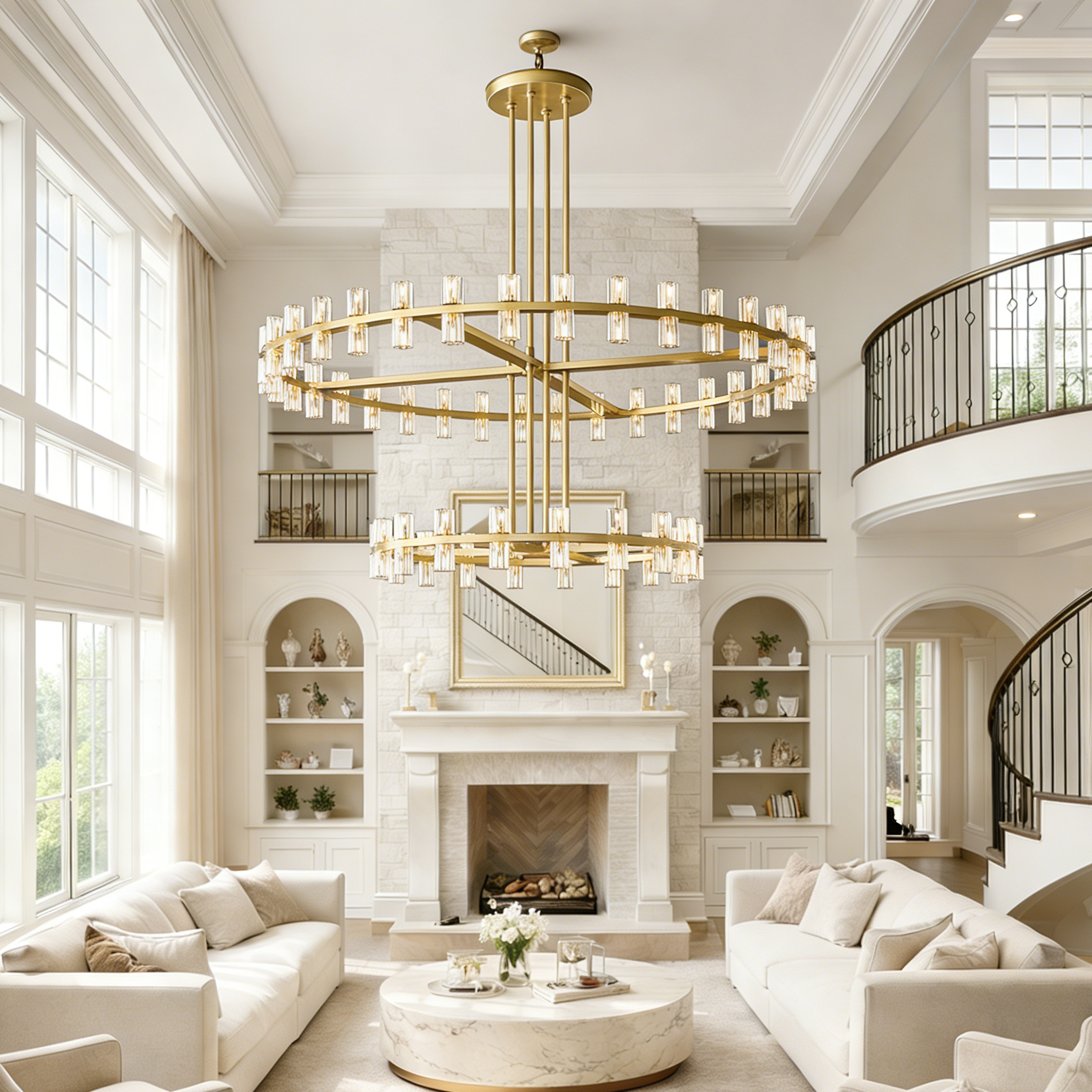 Arcachoe Round Two-tierd Wagon Wheel Chandelier