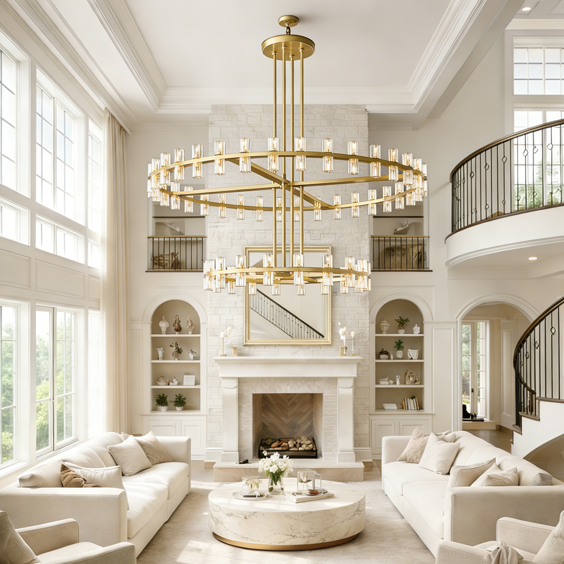 Arcachoe Round Two-tierd Wagon Wheel Chandelier