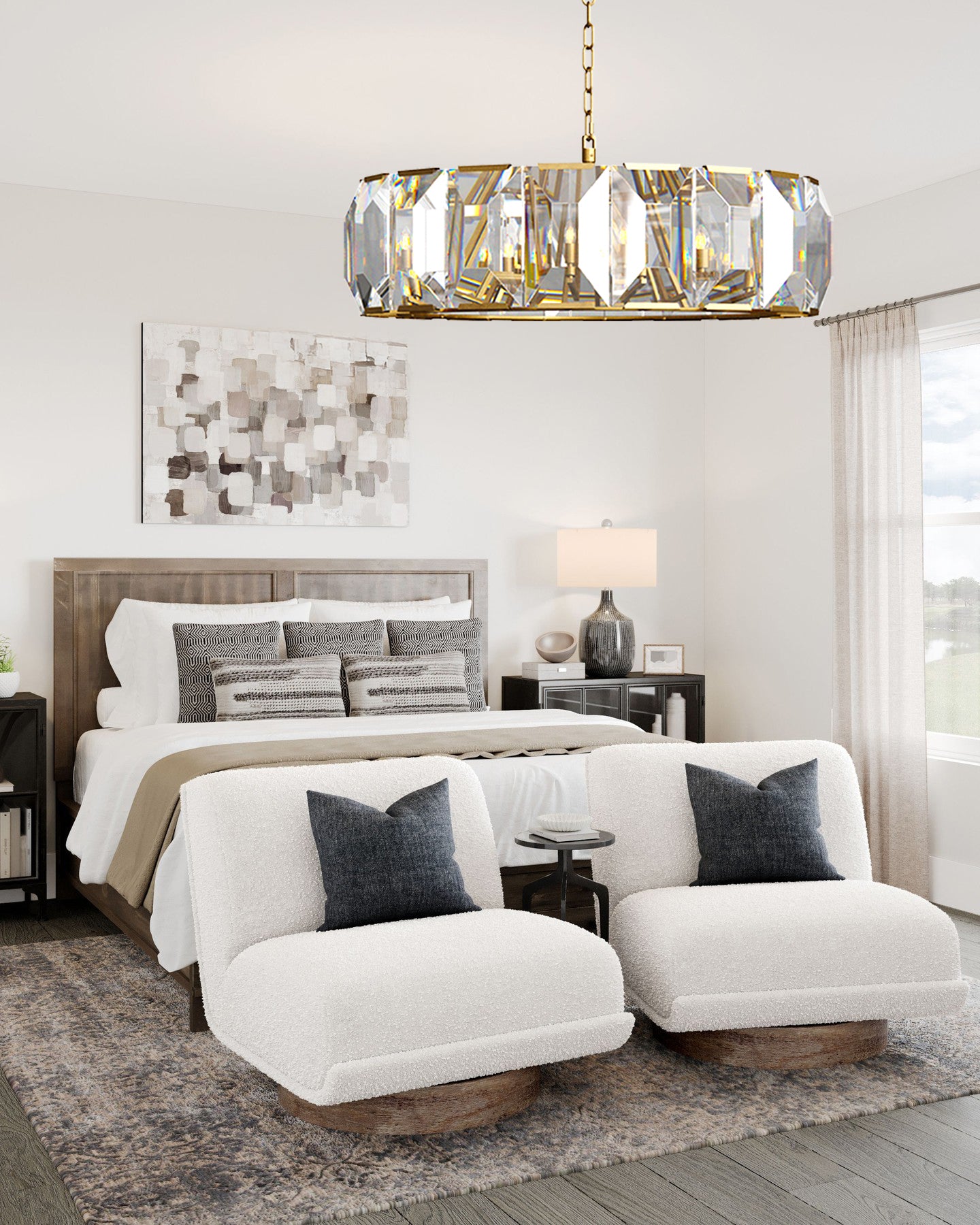 MARLOW CRYSTAL ROUND CHANDELIER 43"