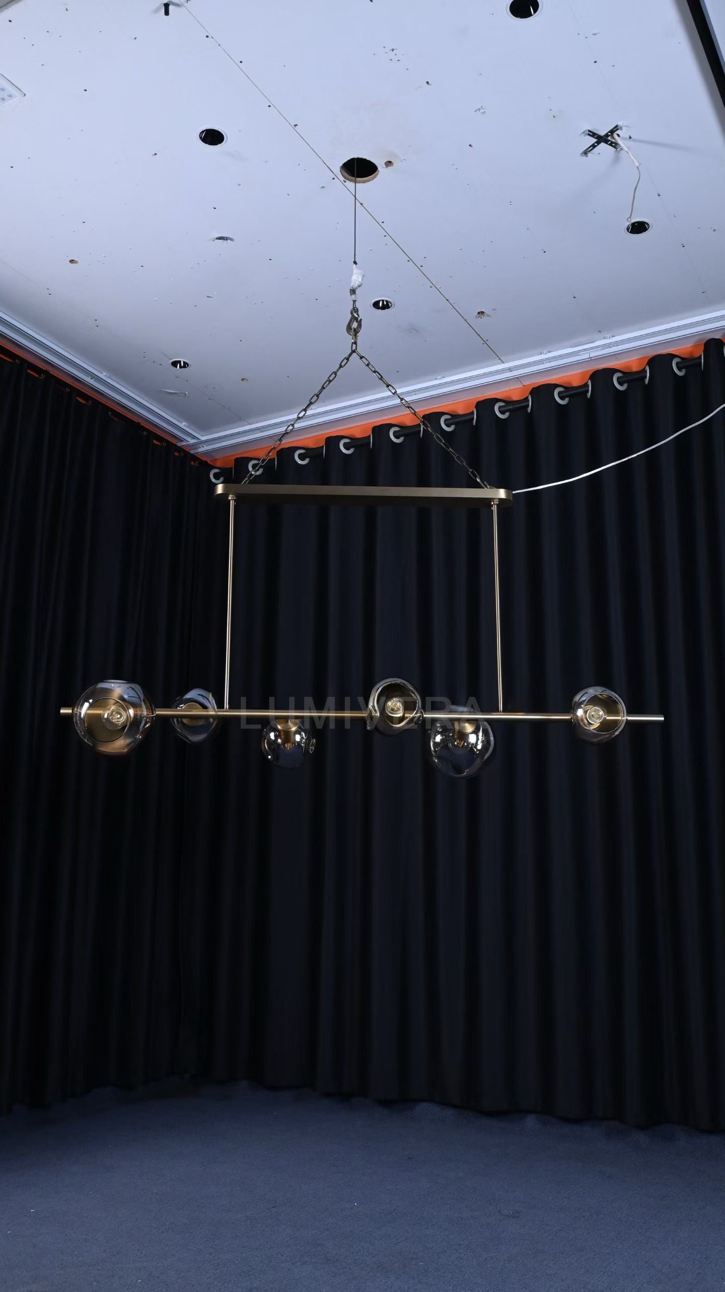 Bubbleler Glass Linear Chandelier
