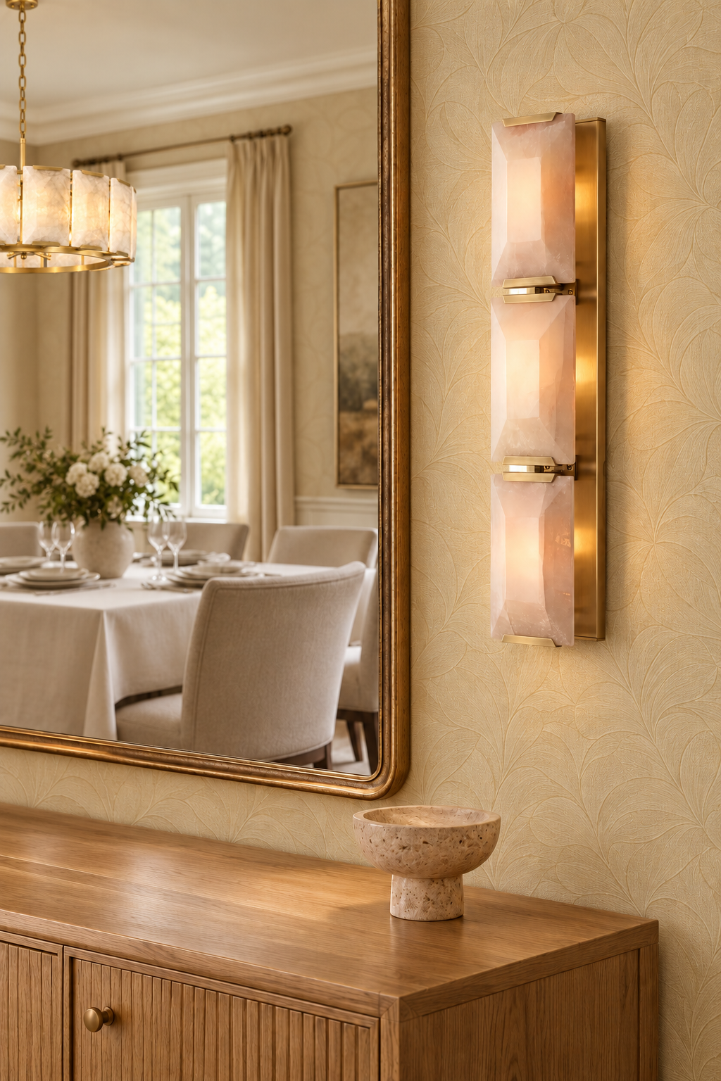 Hadilor Calcite Triple Sconce