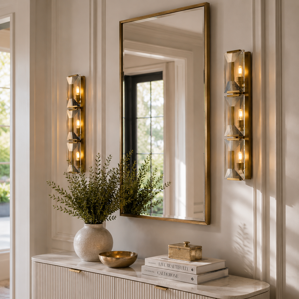 MARLOW CRYSTAL TRIPLE SCONCE