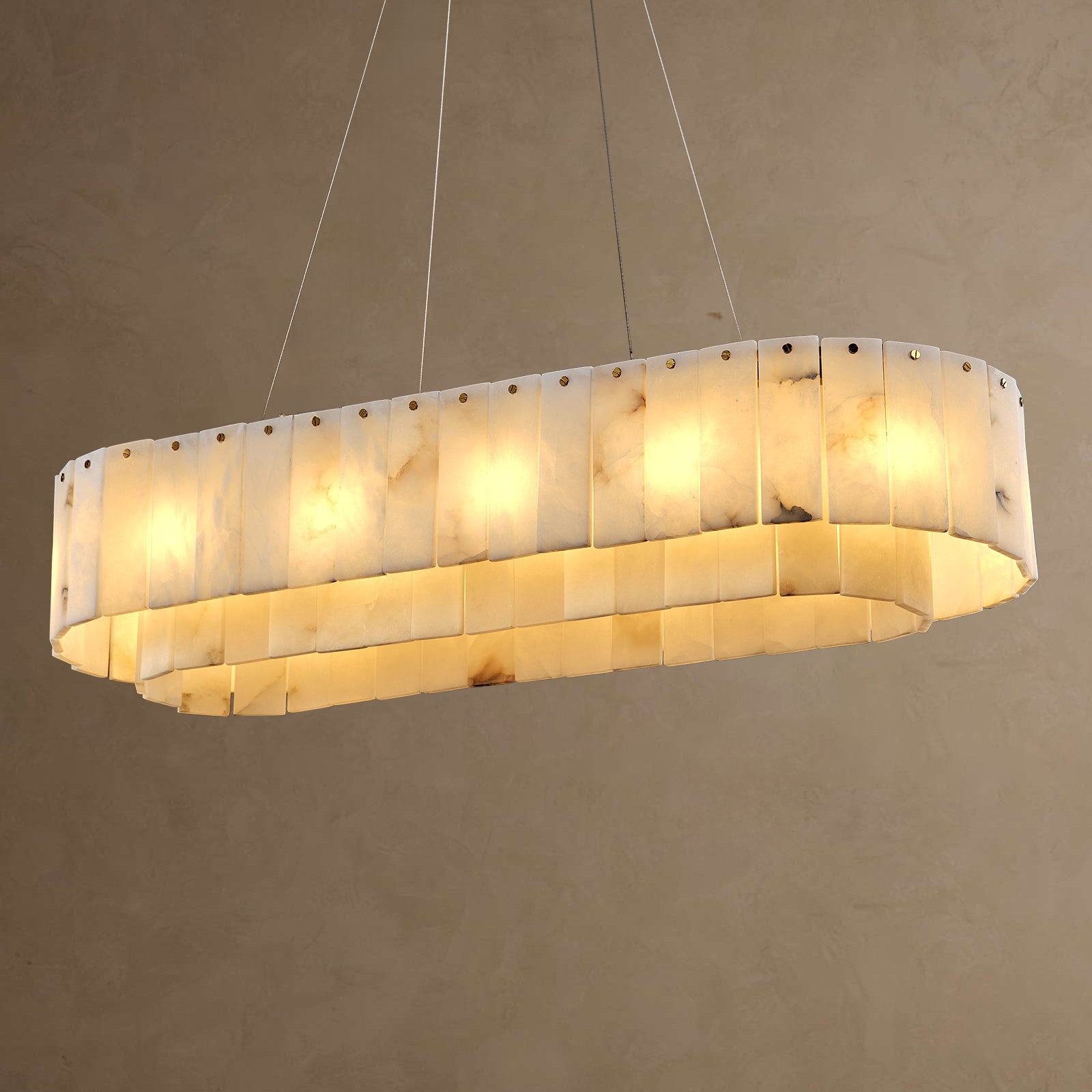 Nonzerat Rectangle Alabaster Dining Room Chandeliers
