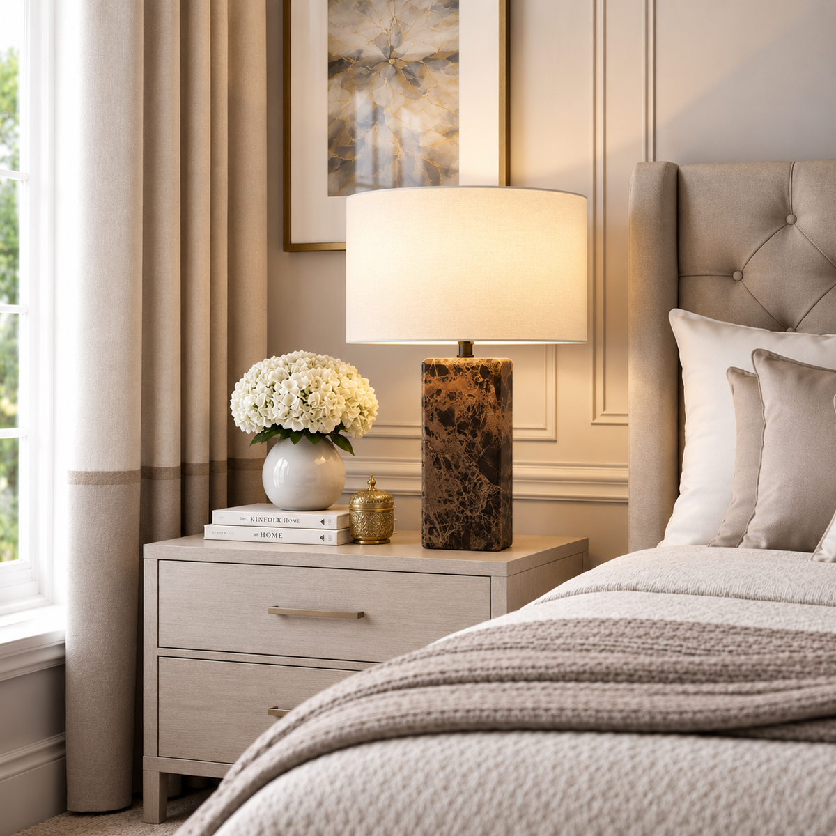 Sarezzoe Stone Square Table Lamp