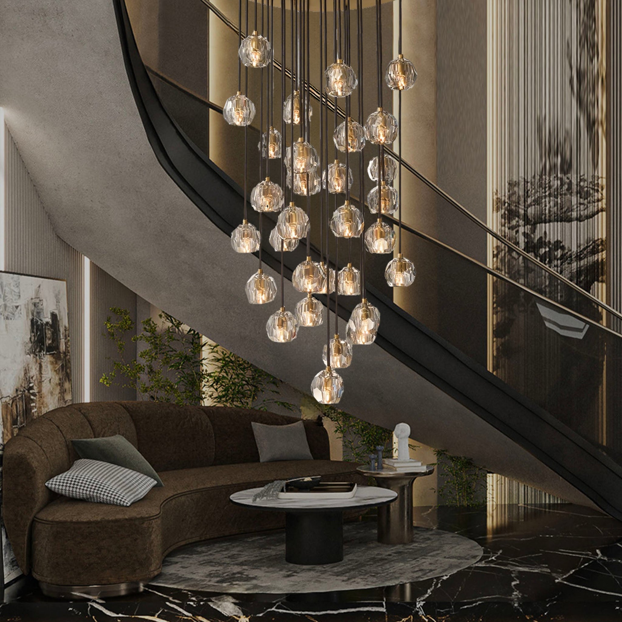 Boule do Cristal Round Cluster Chandelier