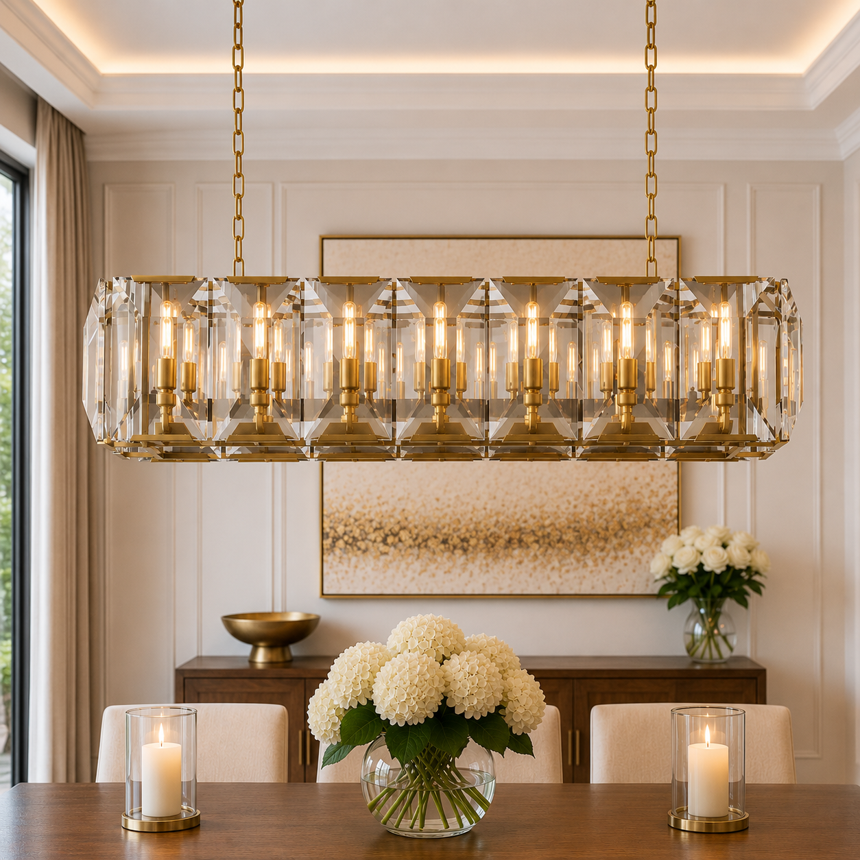 Hadilor Crystal Rectangular Chandelier