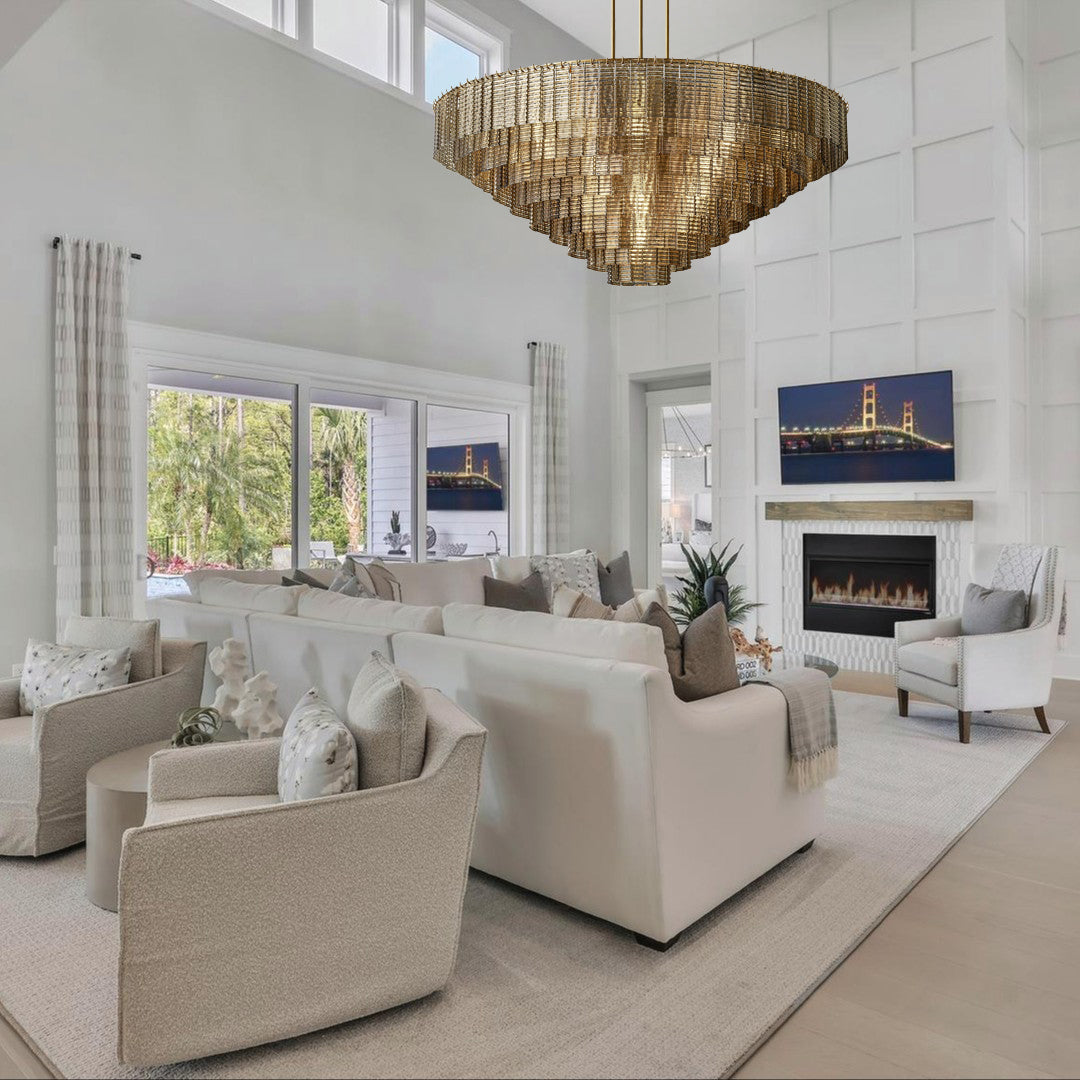 LIRENE SMOKE GLASS ROUND CHANDELIER