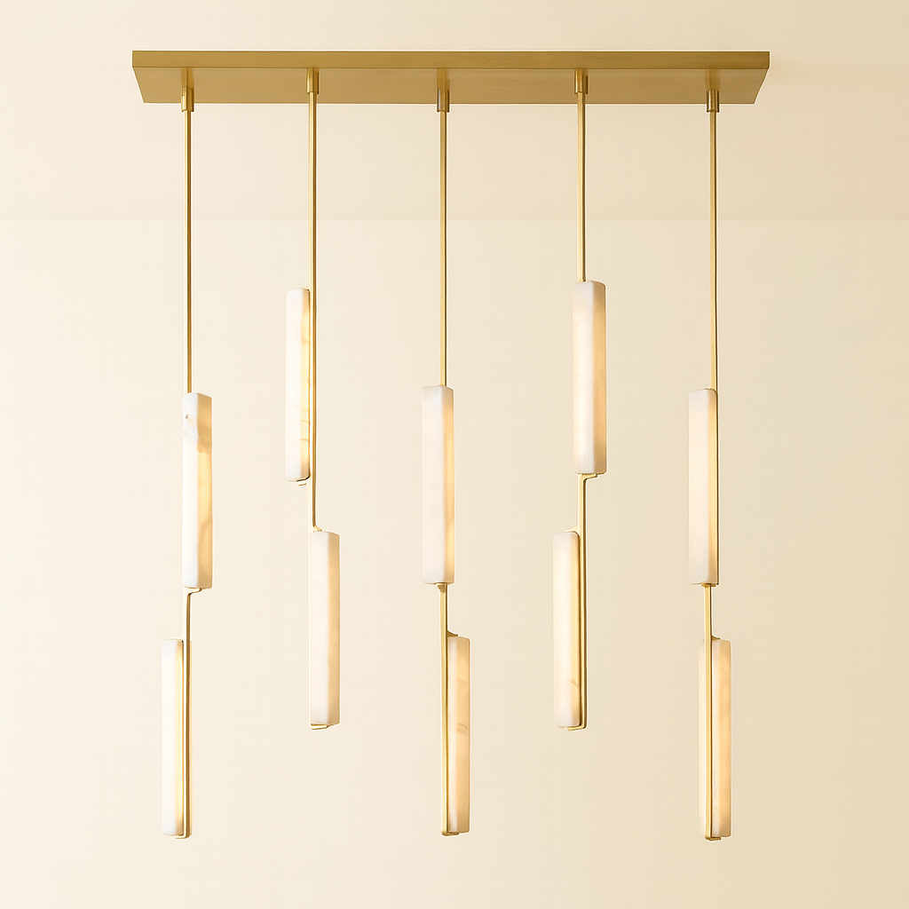 BUDUBON ALABASTER SINGLE BAR LINEAR CHANDELIER