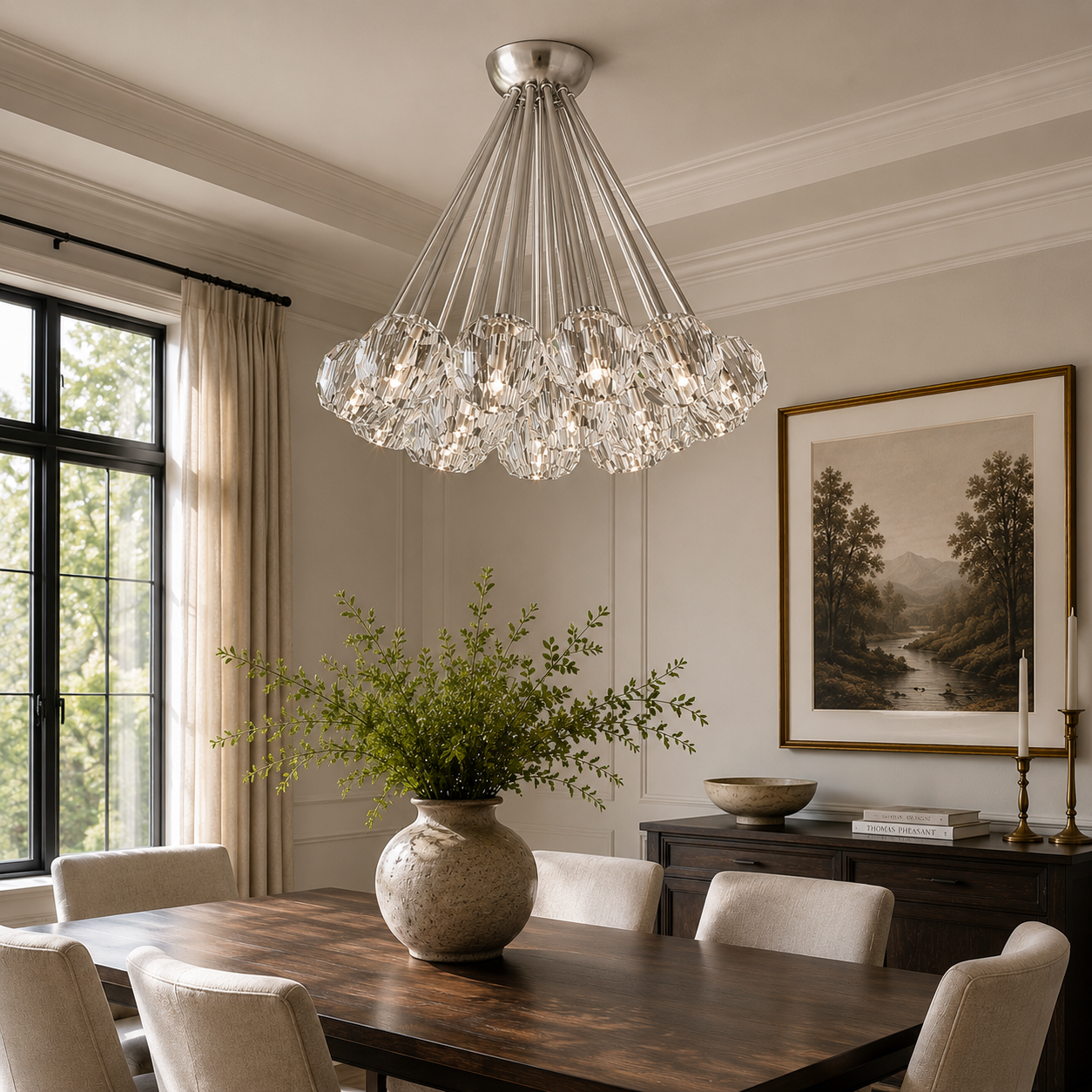 Boule do Cristal Clear Glass Flushmount