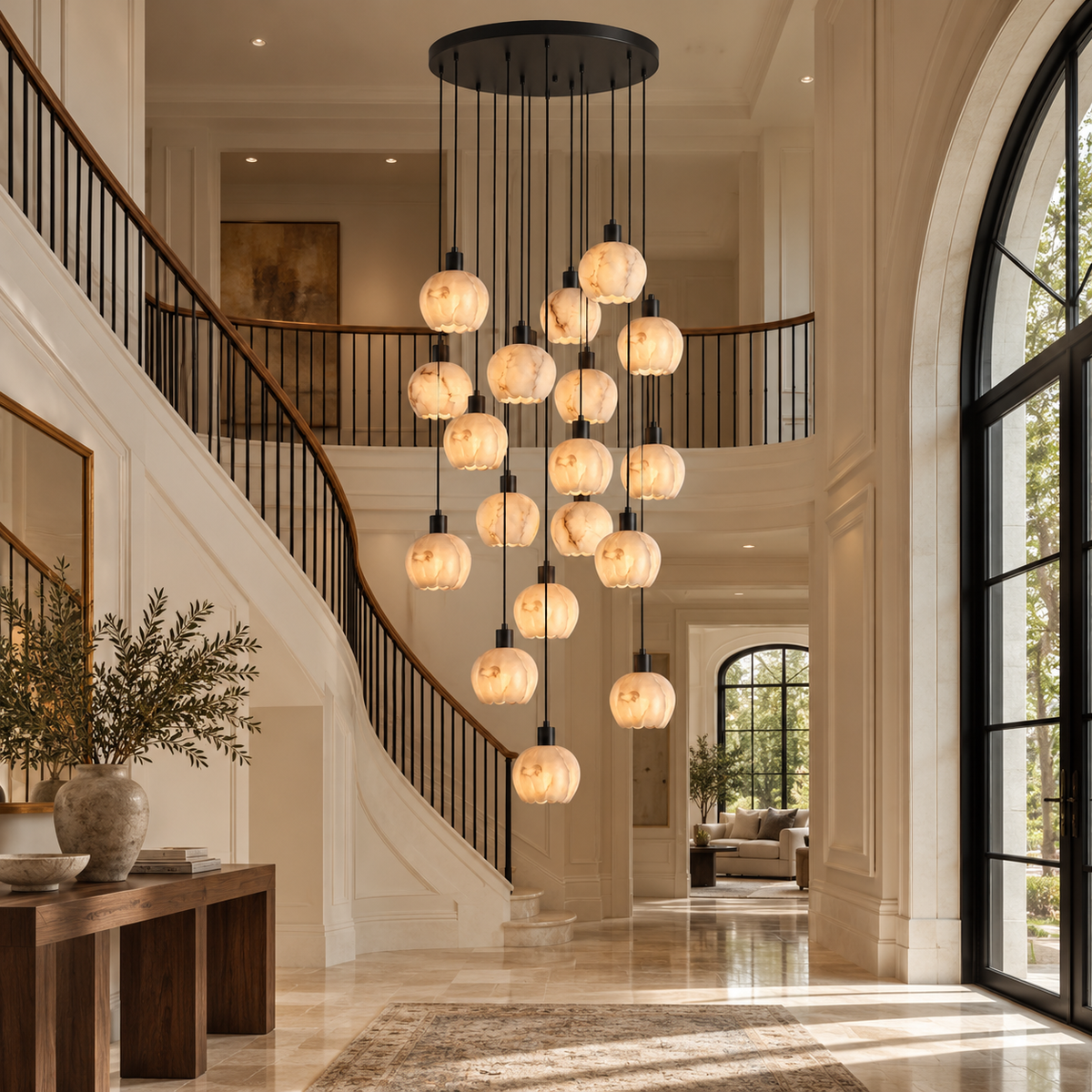 Alabaster Petal Cluster Chandelier