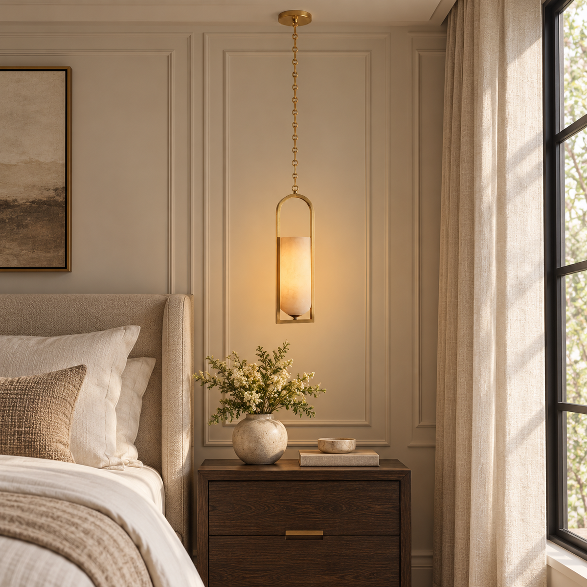 Alabaster Melange Small Chain Chandelier