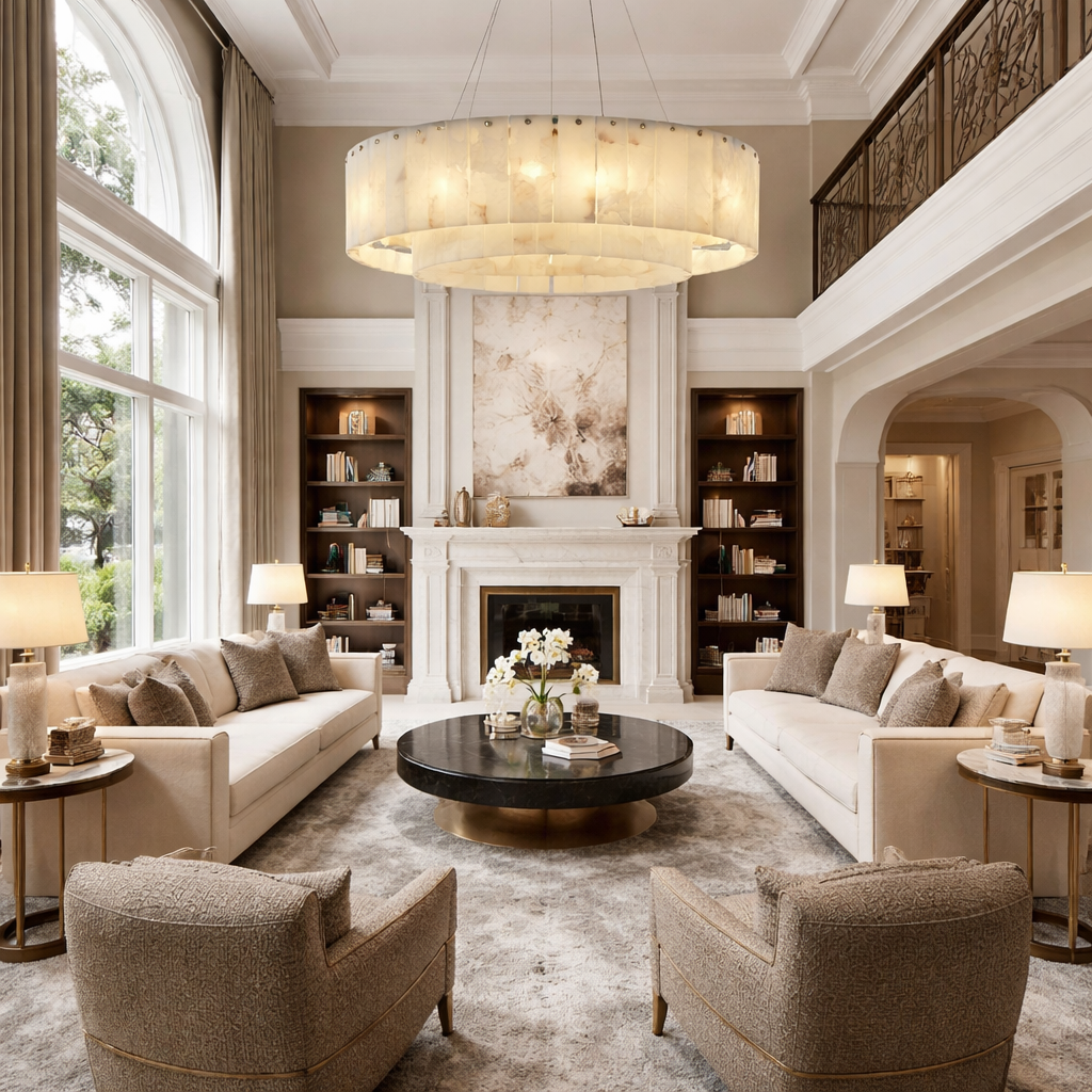 Nonzerad 31" 10 - Light 2 - Tier Alabaster Dining Room Gold Chandelier Pendant Lights
