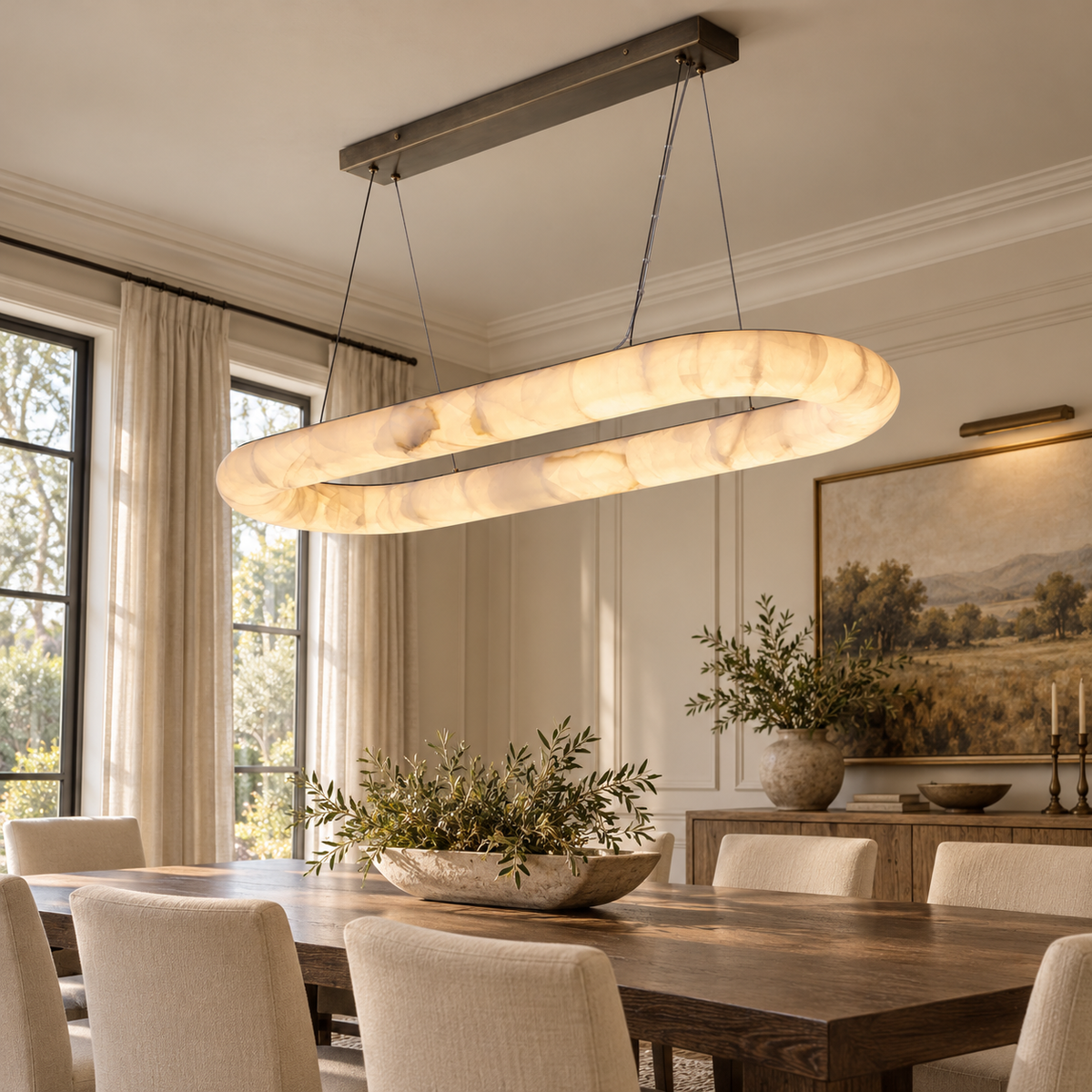 Rigede Lisse Oval Chandelier