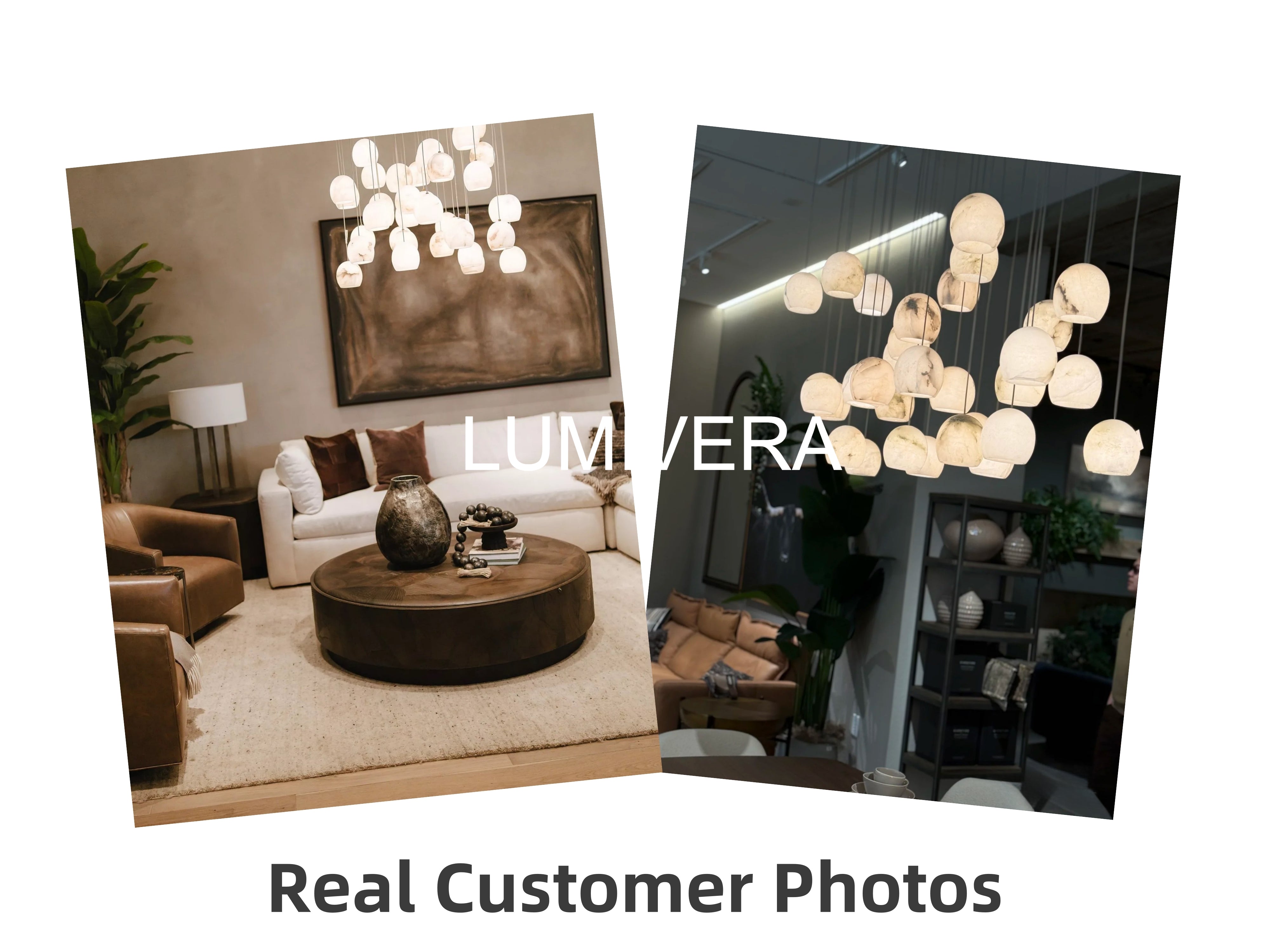 Arica Round Gold Chandelier with Natural Alabaster Stone Shades, Chandelier for High Ceiling