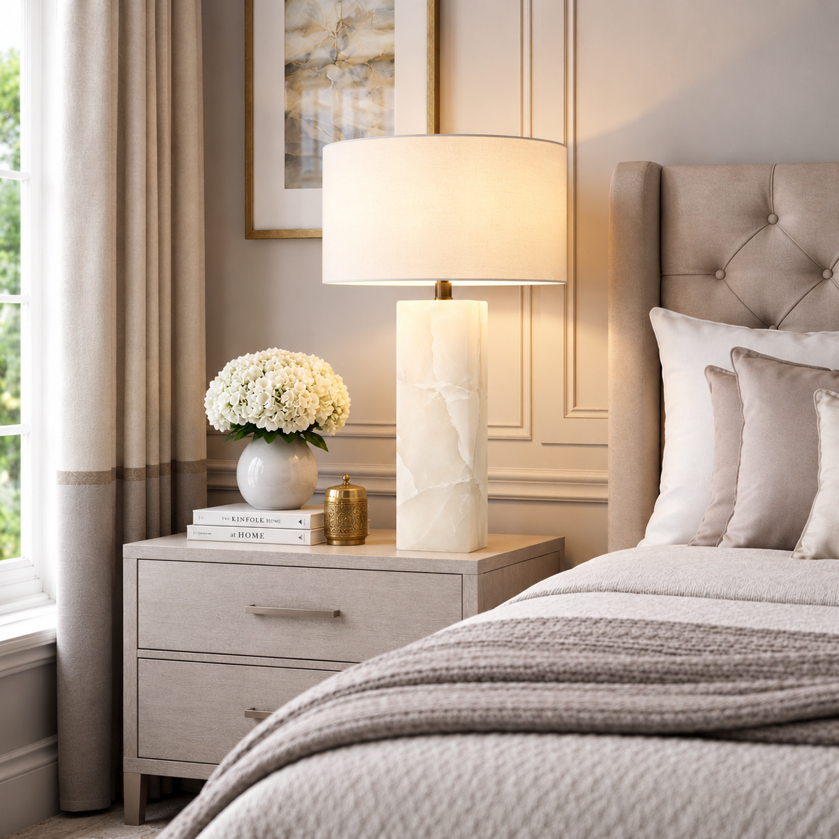 Sarezzoe Stone Square Table Lamp