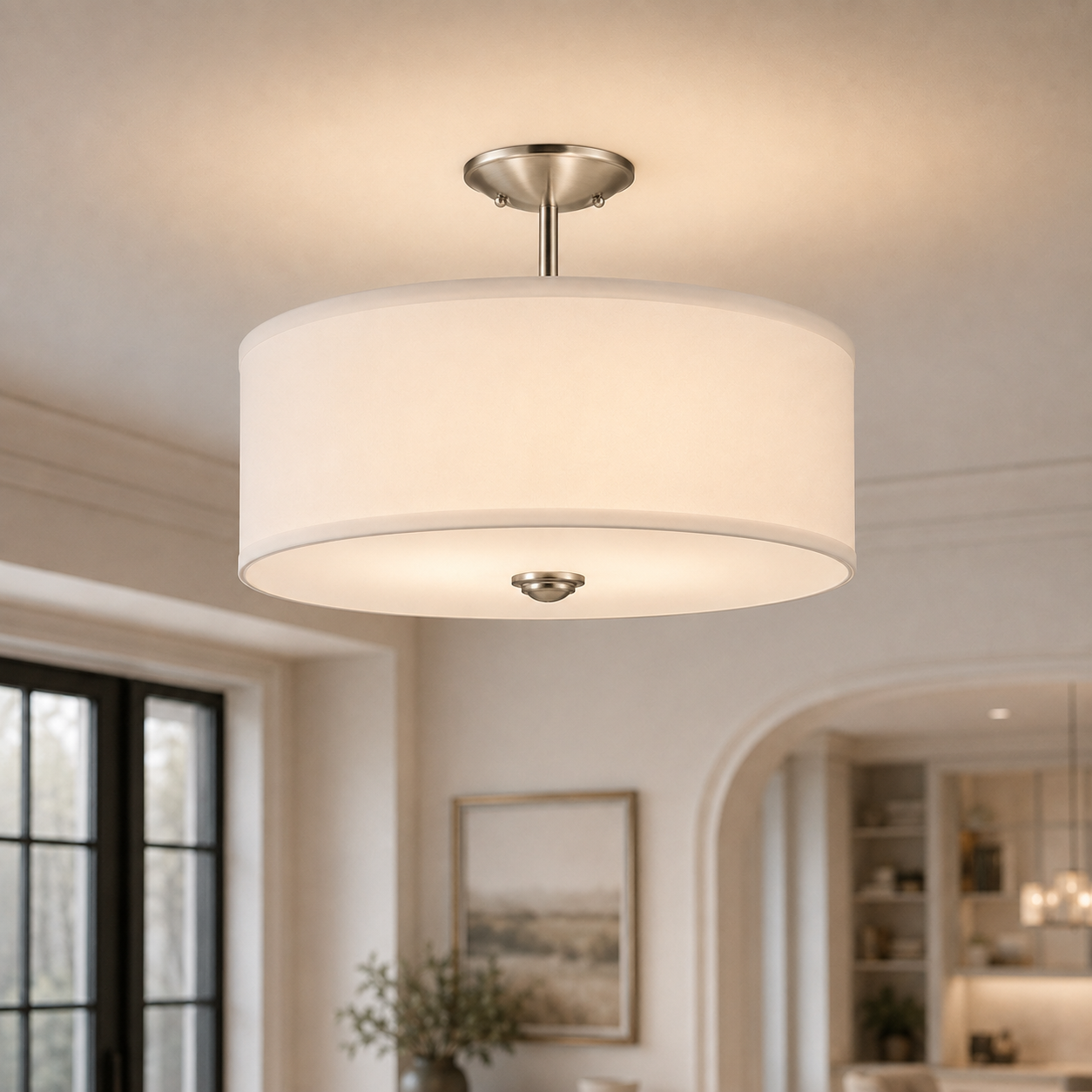 Shalane 3 Light  Wide Semi-Flush Drum Ceiling Fixture