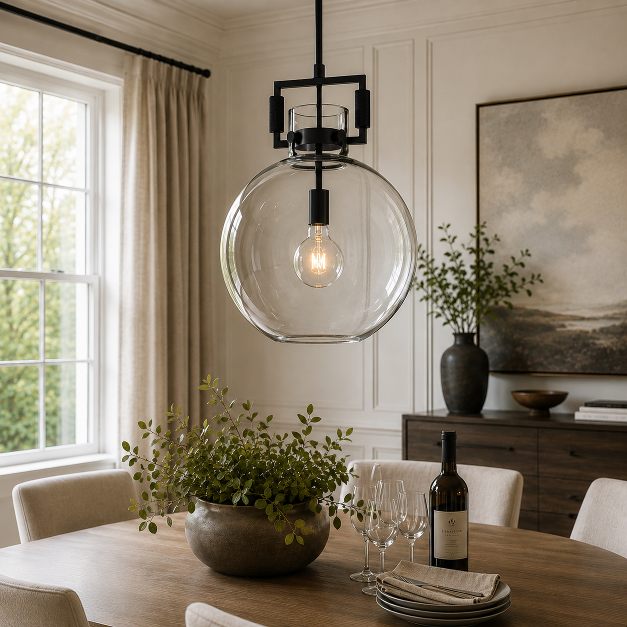 Machinise Glass Globe Pendant