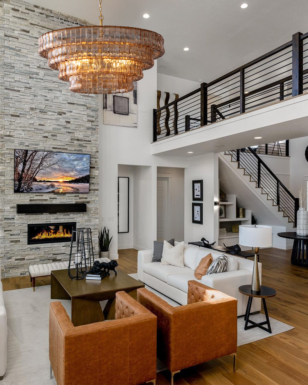 Ehiaccio Smoke Class Round Chandelier
