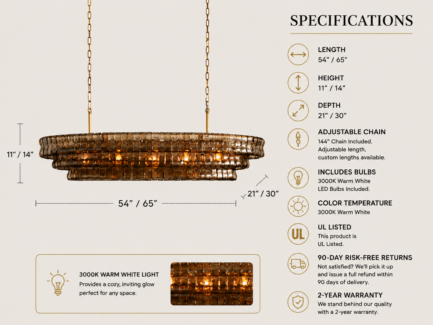 Ghiaccio Oval Chandelier
