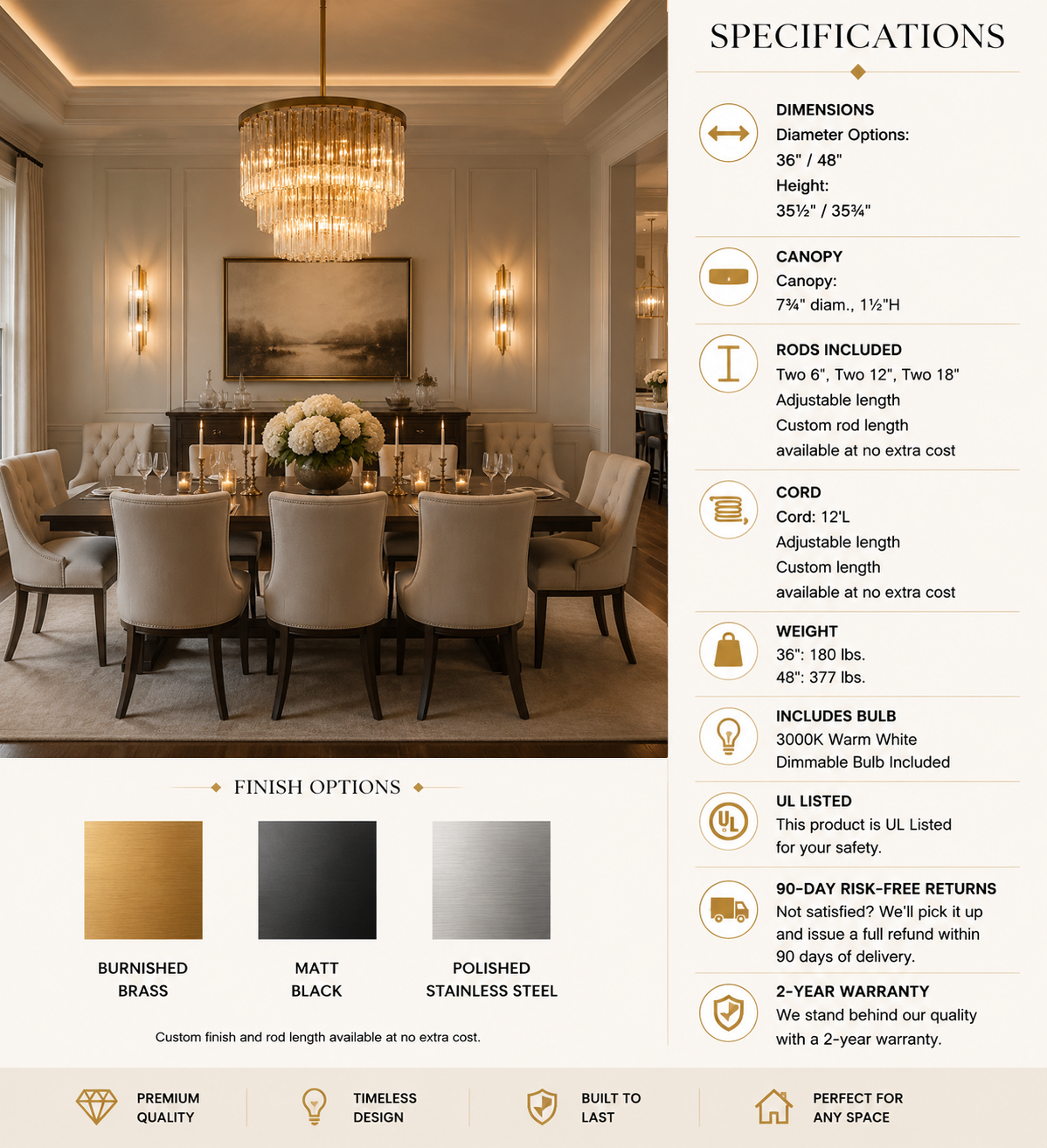 Cirbos Three-Tier  Round Chandelier
