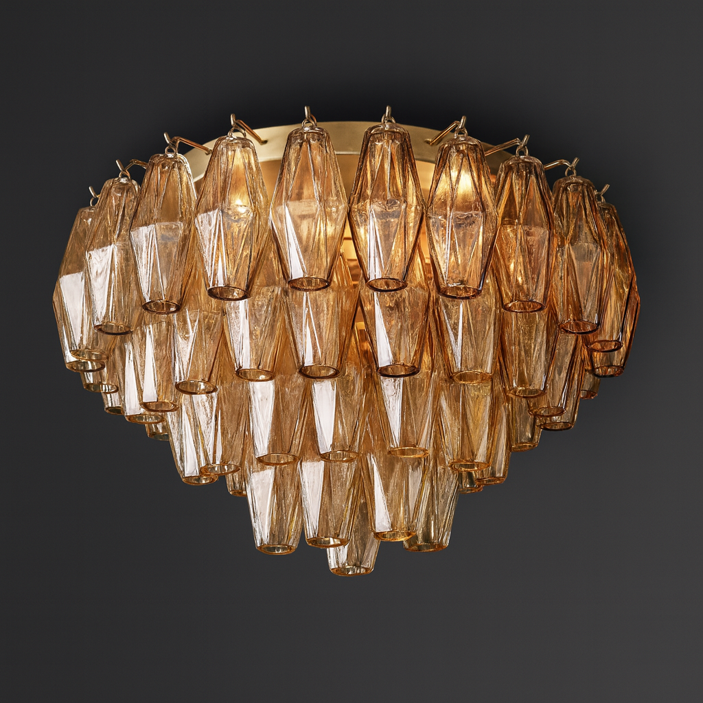 DHIARA SMOKE GLASS ROUND CHANDELIER 