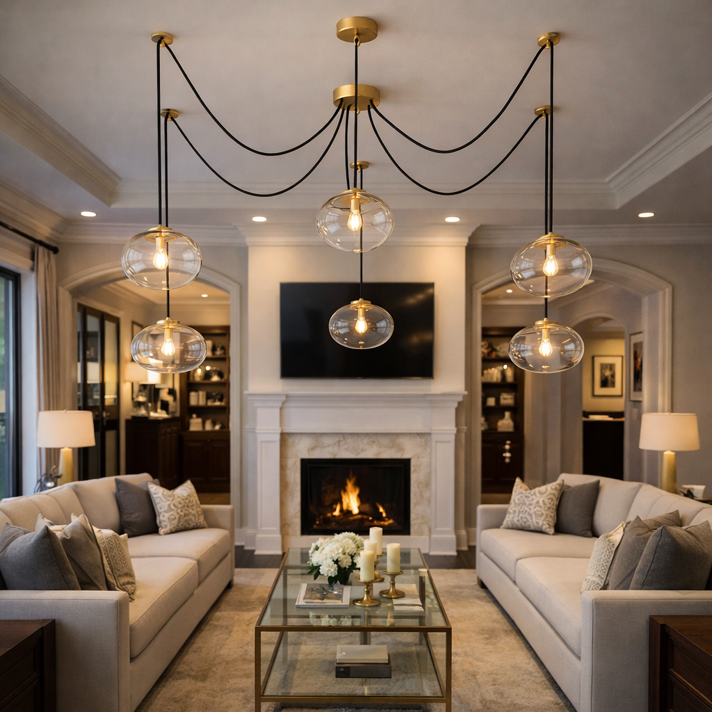 Babrette Clear Glass Suspended Chandelier