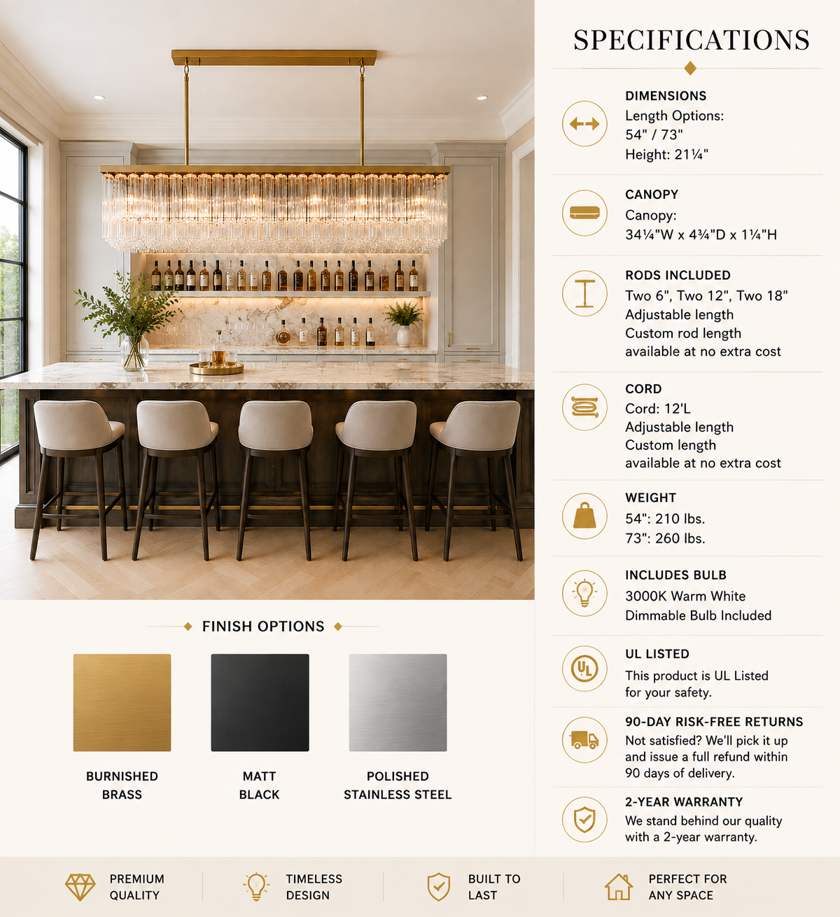 Cirbos Rectangular Chandelier
