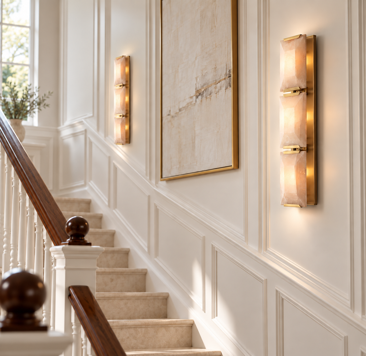 Hadilor Calcite Triple Sconce