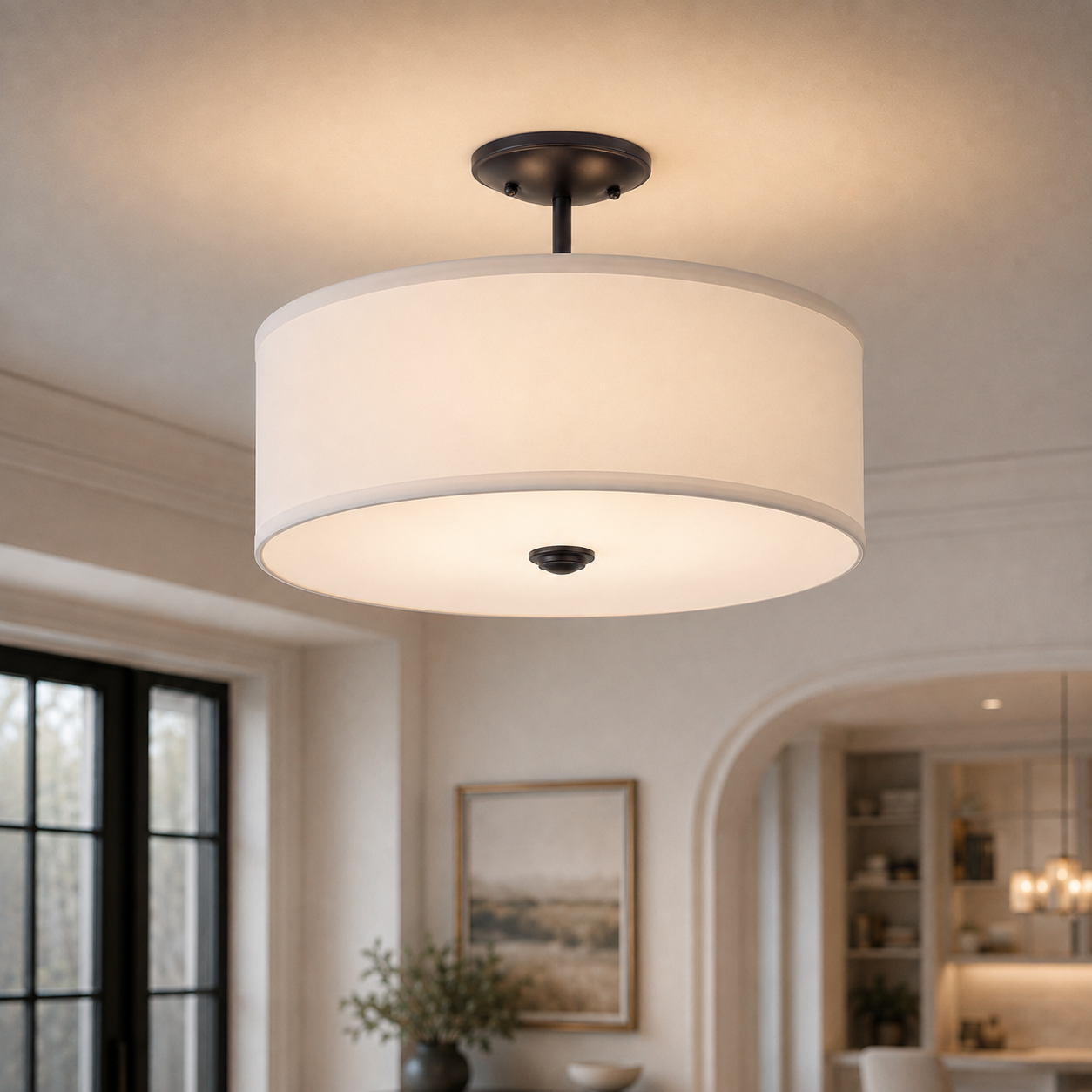 Shalane 3 Light  Wide Semi-Flush Drum Ceiling Fixture