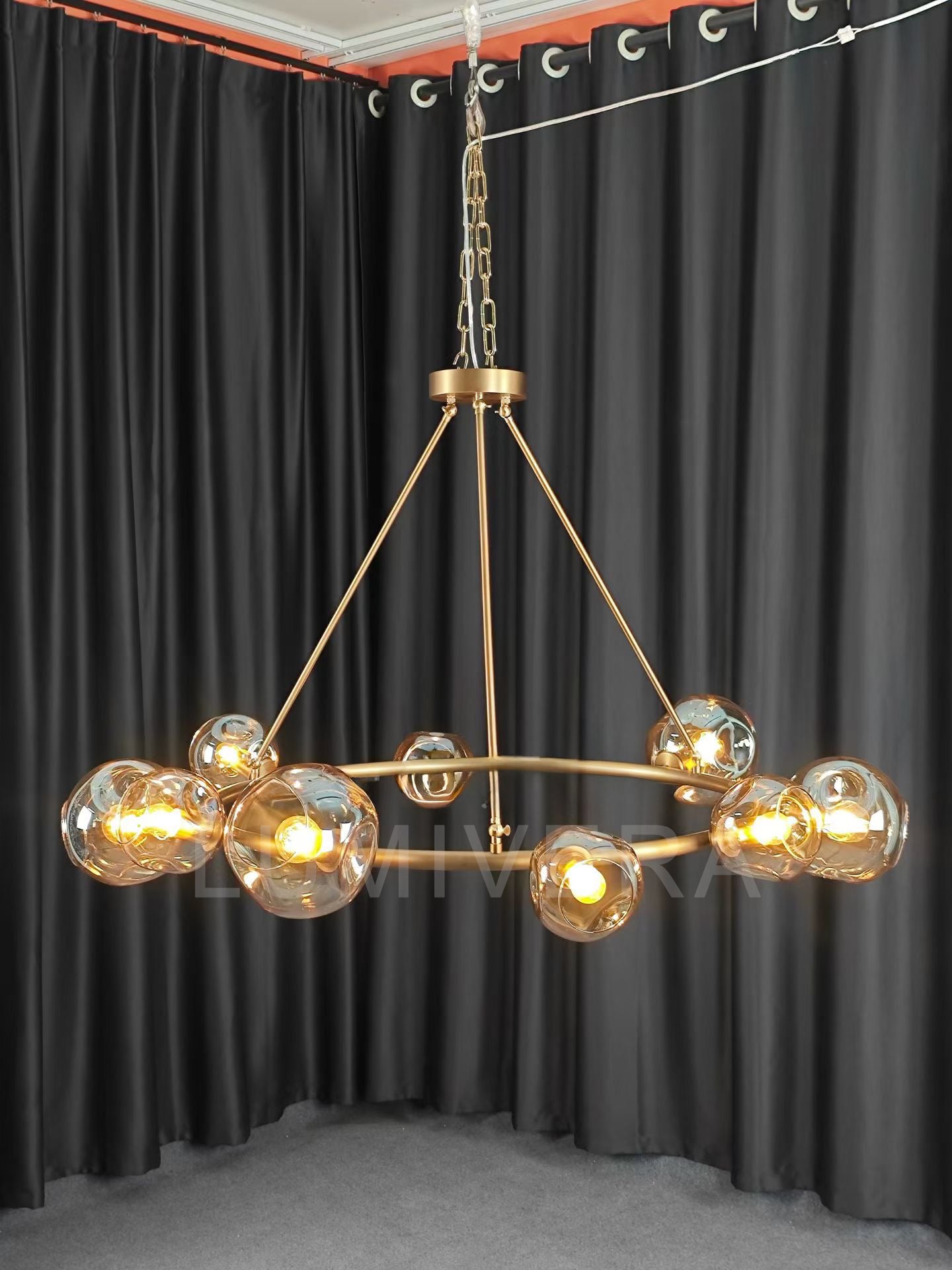 Bubbleler Glass Round Chandelier