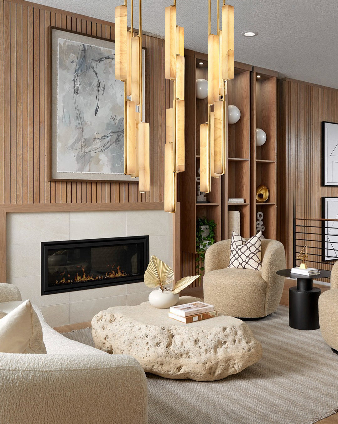 Budubon Alabaster Round Chandelier