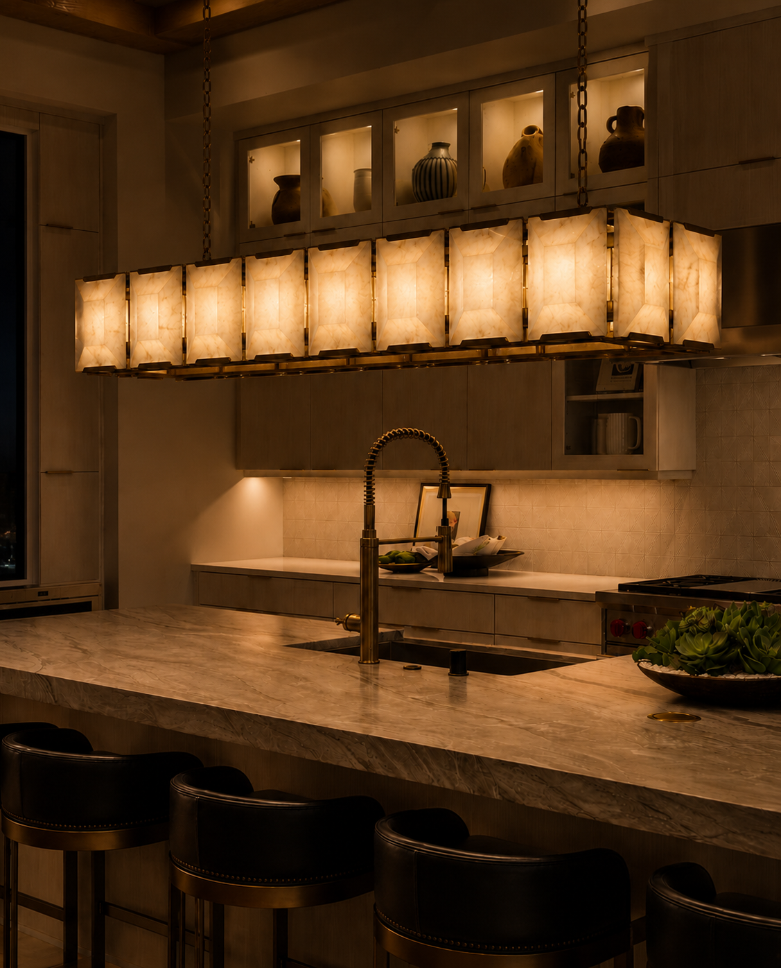Hadilor Calcite Rectangular Chandelier