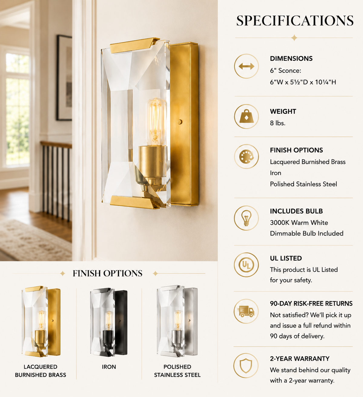 Hadilor Crystal Sconce